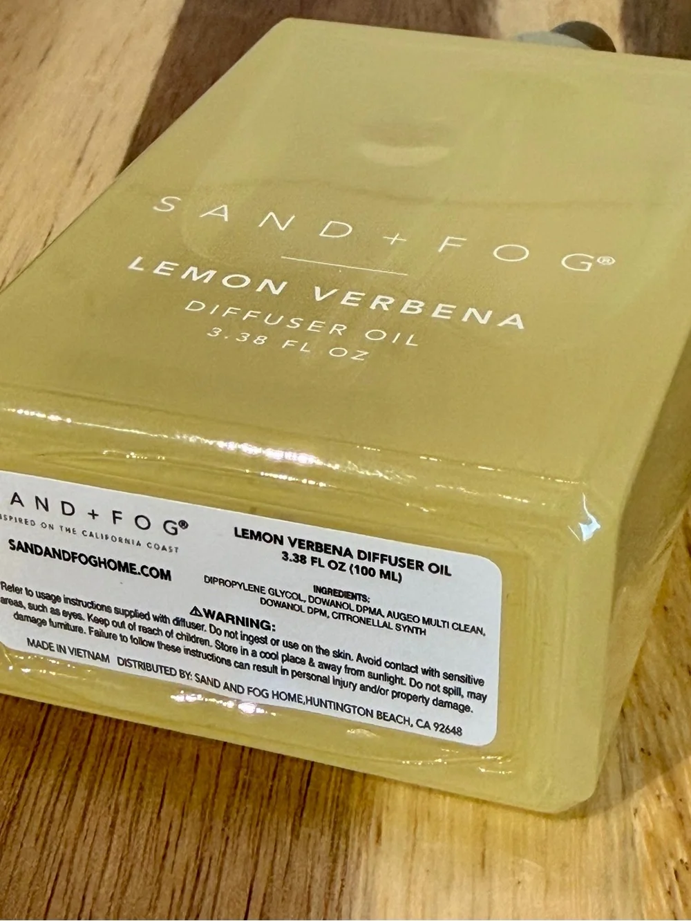 Sand + Fog Lemon Verbena Diffuser Oil Jumbo 3.38 fl oz Multi Use Home Fragrance